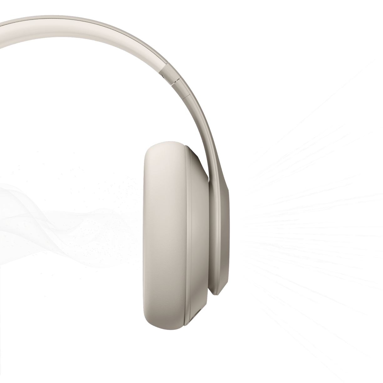 砂岩灰 Beats Studio Pro 無線頭戴式耳機描繪著通透模式