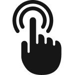 Icon showing a finger with tapping motion