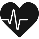 Heart icon with ECG line