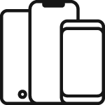 Icon showing three different mobile devices