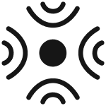 Icon showing sound waves