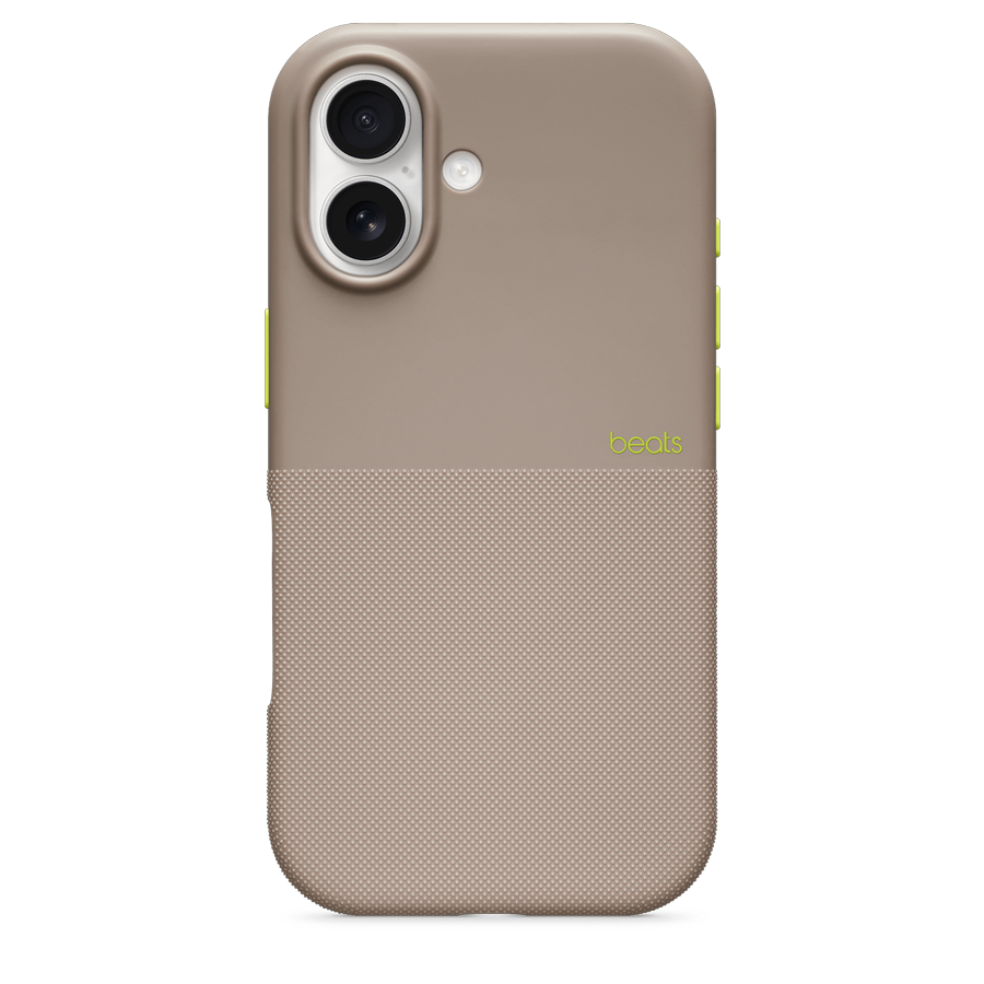 Closeup of the Beats iPhone 17 Rugged Case with camera cut-out and textured, no-slip grip