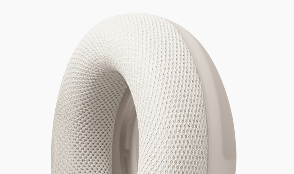 Close-up of a Beats 360 Performance Knit ear cushion showing its diamond-knit texture