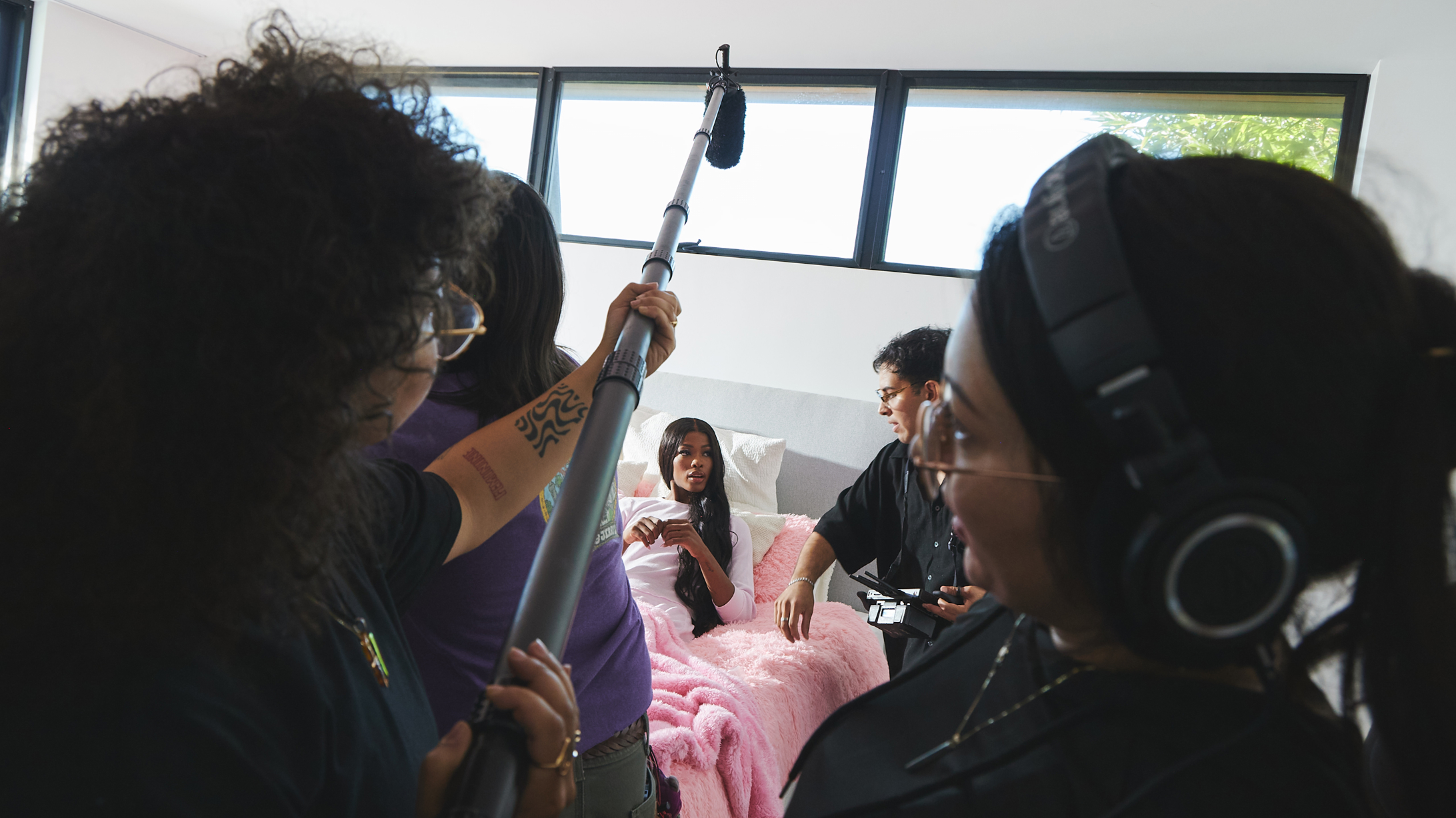 Behind the scenes with pro basketball player Rickea Jackson. Photo by Eileen Solorzano.