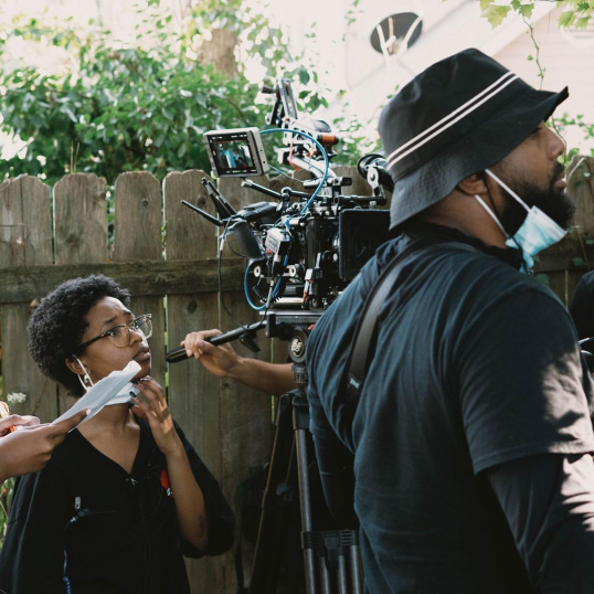 filmmakers on set; the Content Creators track is designed for filmmakers, writers, and art directors
