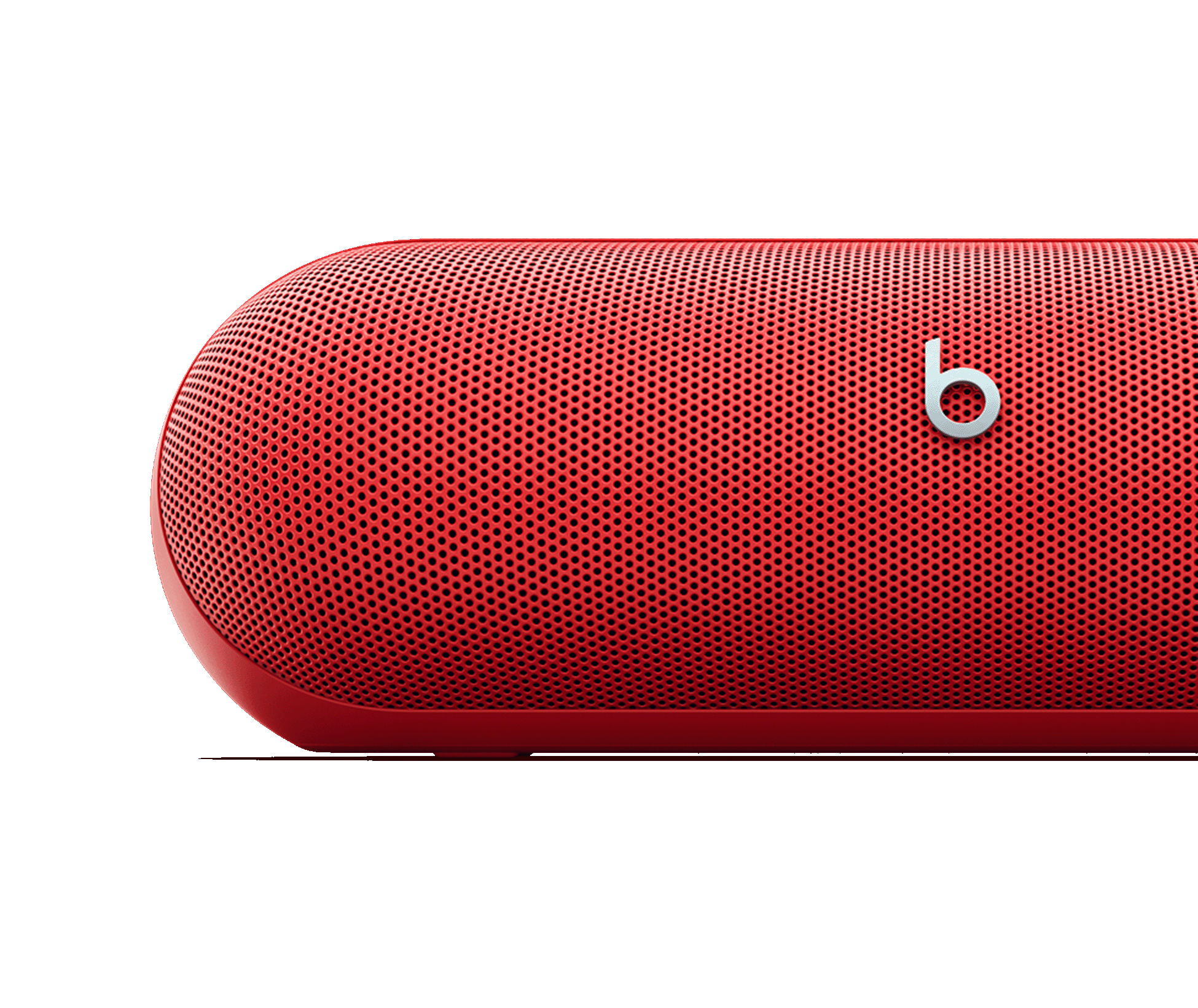 Beats Pill shown in Statement Red with red colored background.