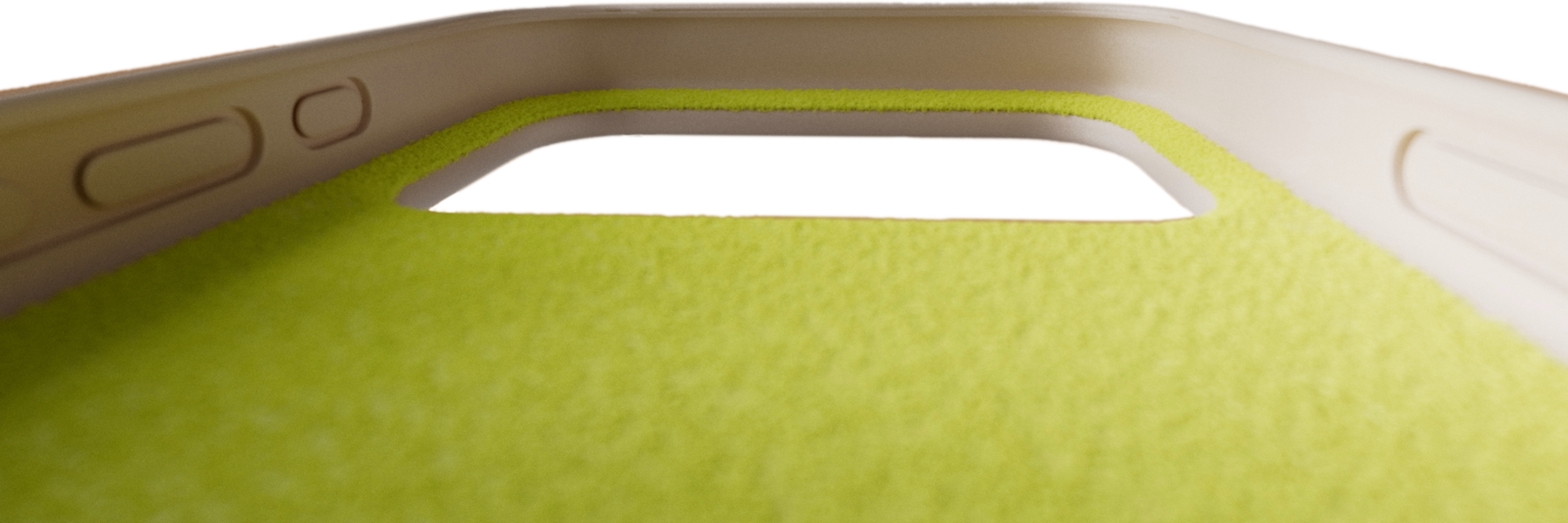 A close-up of the soft, microfiber lining of the Beats iPhone 17 Case with MagSafe and Camera Control.