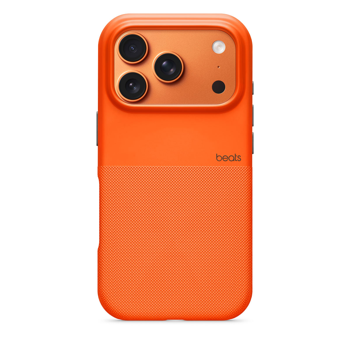 Close-up of Beats iPhone 17 Pro Rugged Case in Sierra Orange