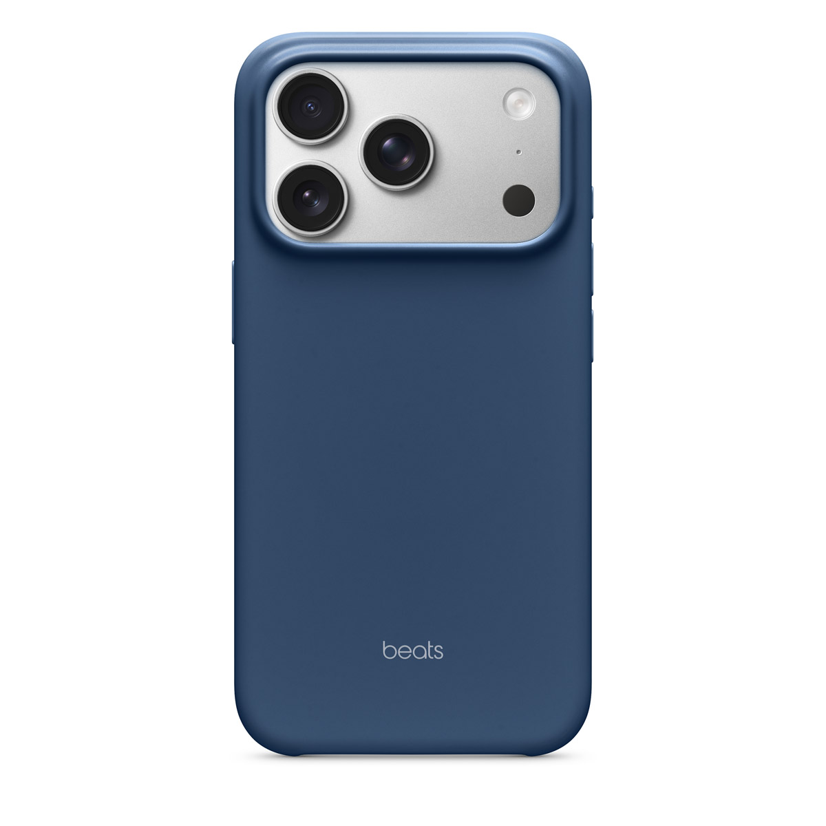 Close-up of Beats iPhone 17 Pro Case in Bedrock Blue