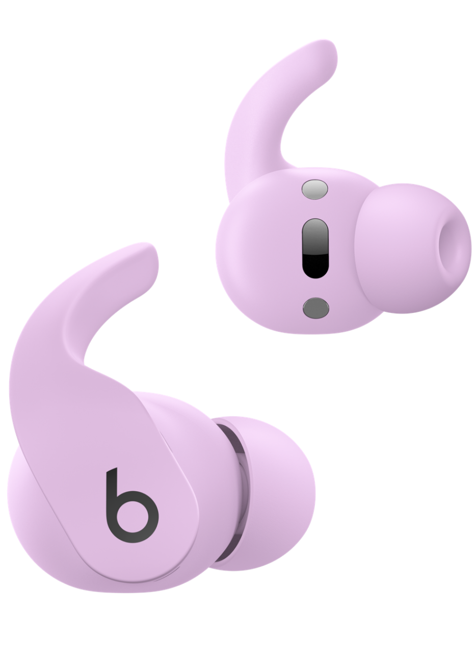 A pair of Stone Purple Beats Fit Pro earbuds