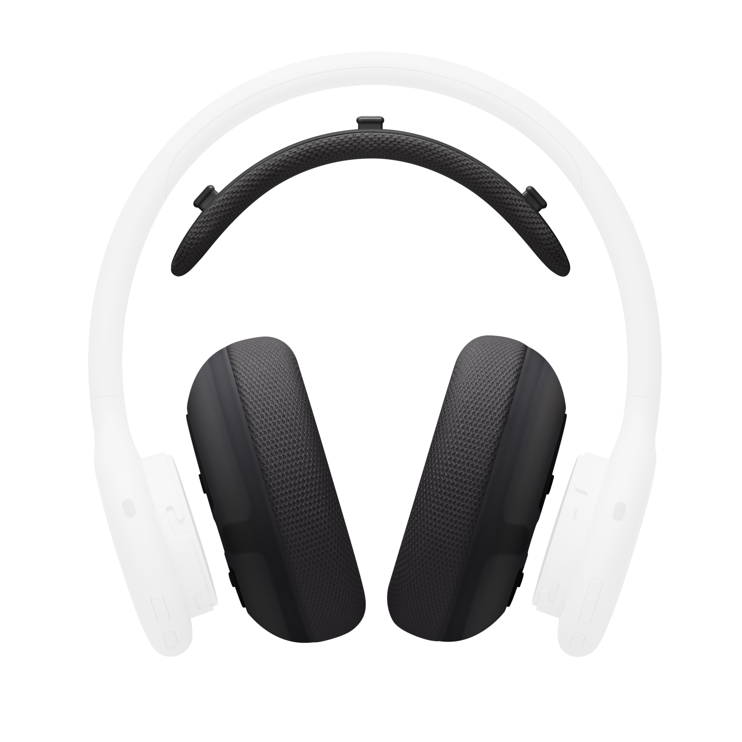 Front view of the Beats 360 Cushion Kit – Black performance knit cushions for ear cups and headband
