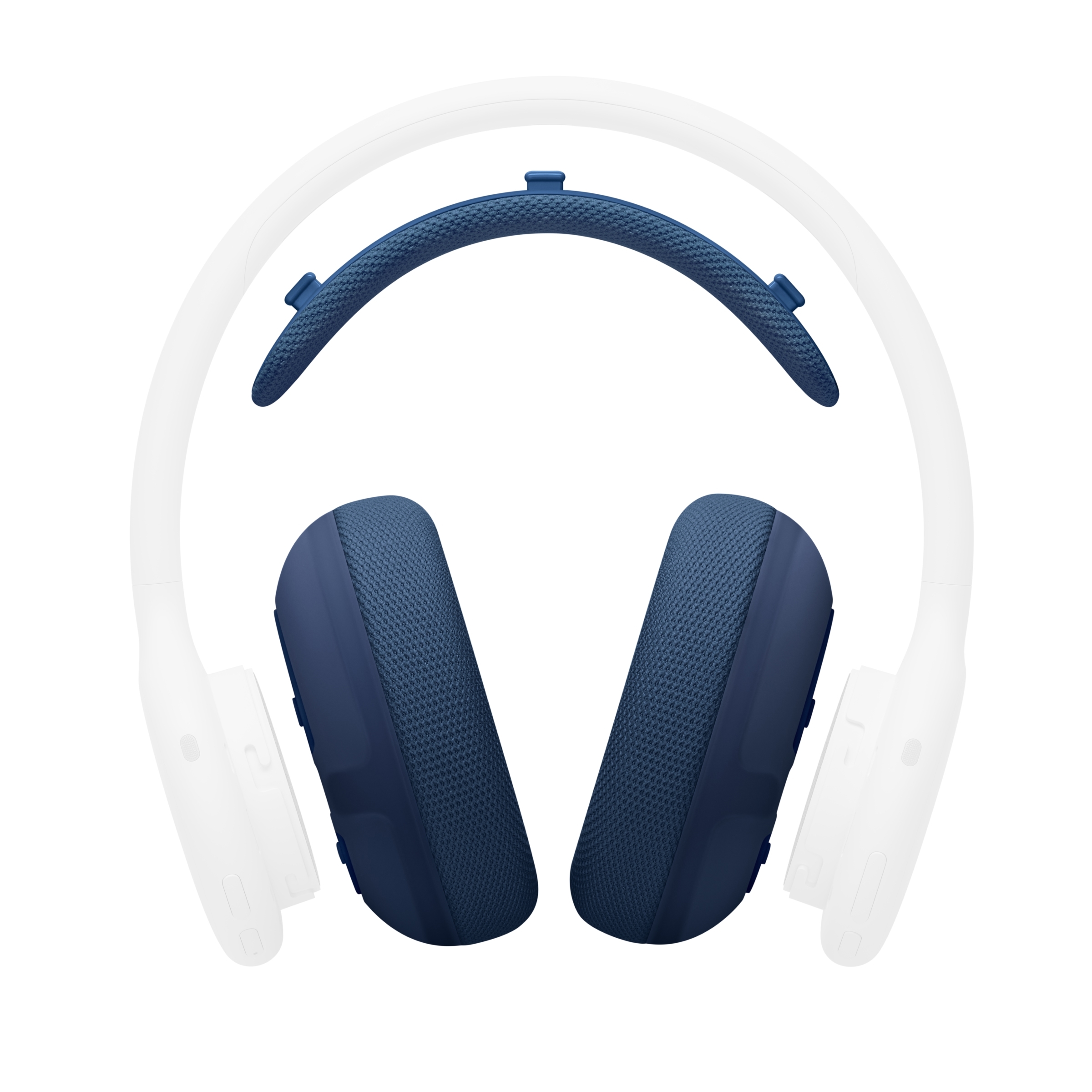 Front view of the Beats 360 Cushion Kit – Navy performance knit cushions for ear cups and headband
