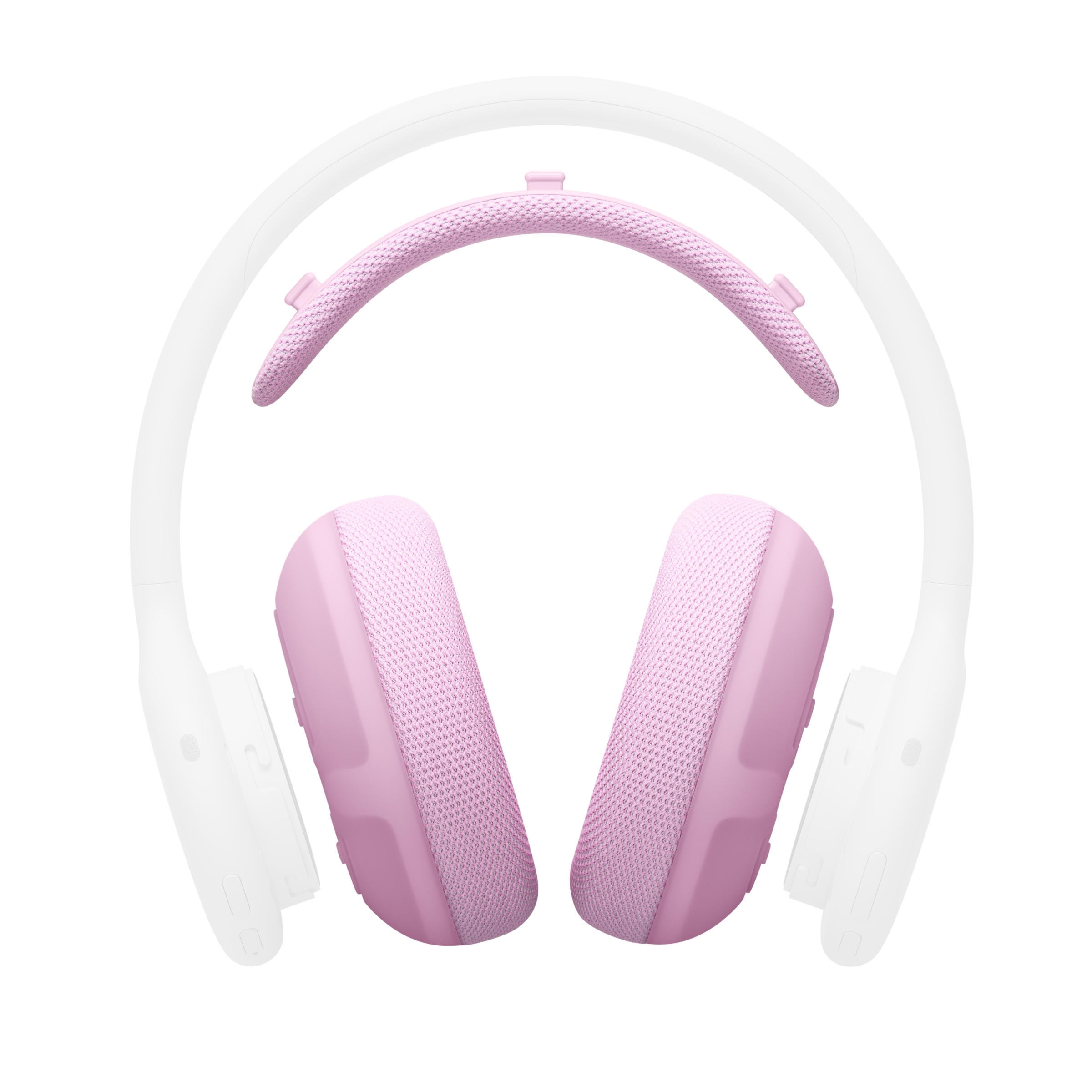 Front view of the Beats 360 Cushion Kit – Pink performance knit cushions for ear cups and headband