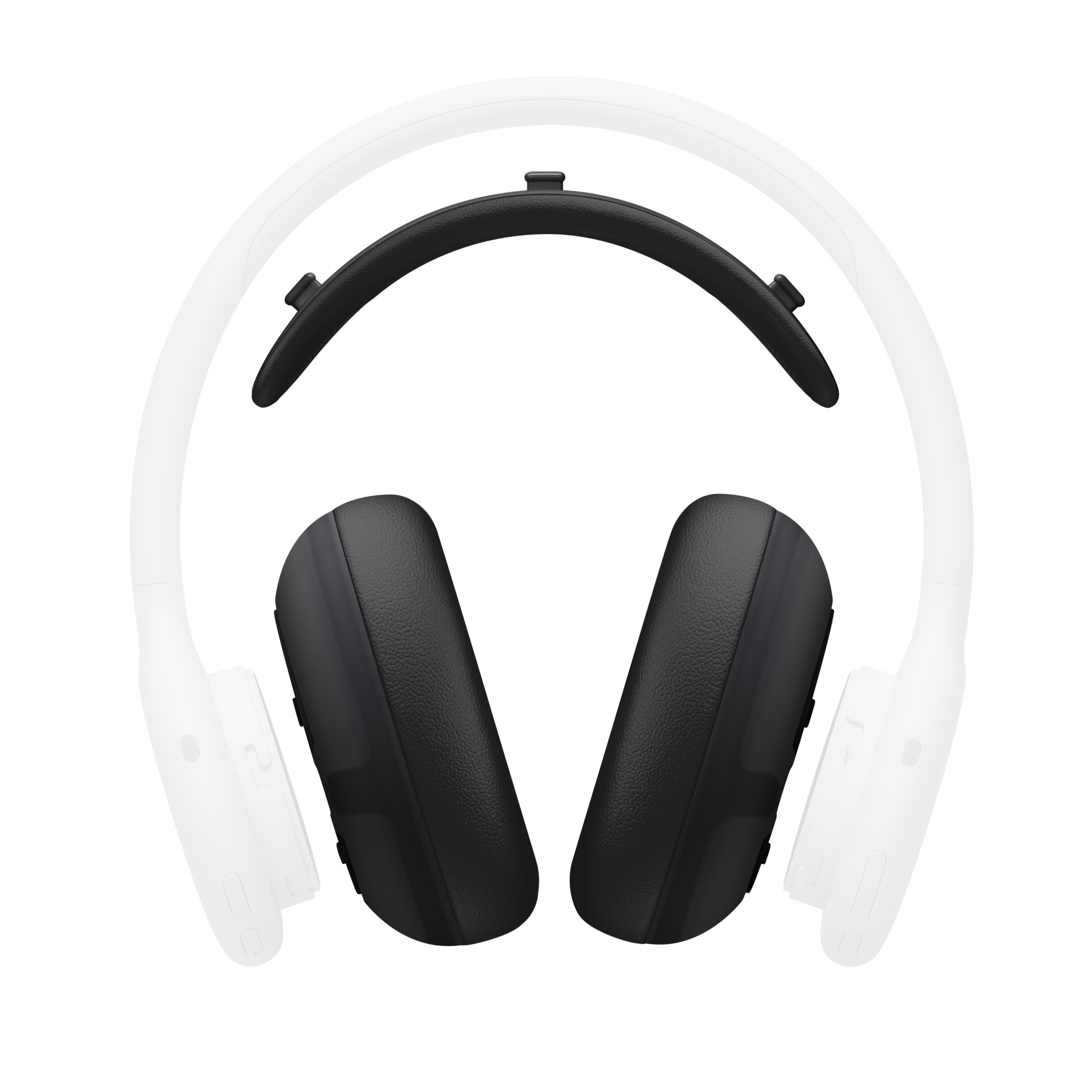 Front view of the Beats 360 Cushion Kit – Black UltraPlush cushions for ear cups and headband