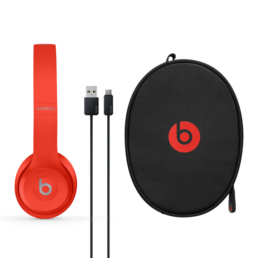 Solo³ Wireless - Everyday On-Ear Headphones - Beats - Citrus Red