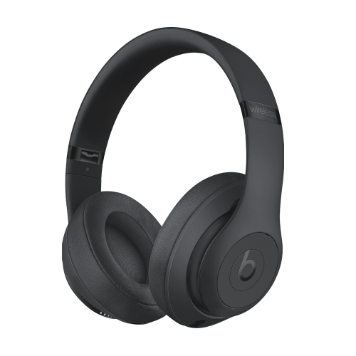 A pair of black Beats Studio3 Wireless headphones