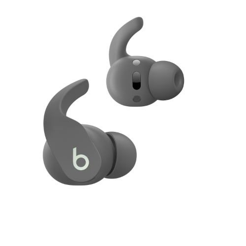 A pair of Beats Fit Pro earbuds in Sage Gray